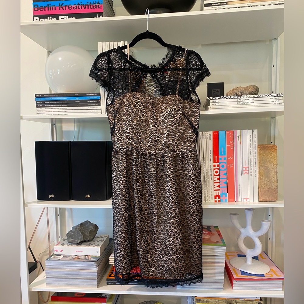 Derhy Lace Overlay Dress